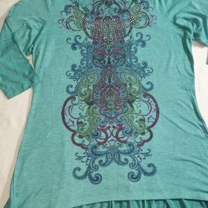 ONE WORLD Teal and Purple Tunic